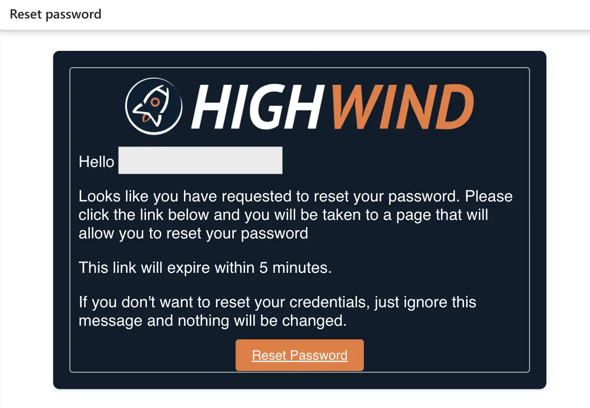 Password Reset